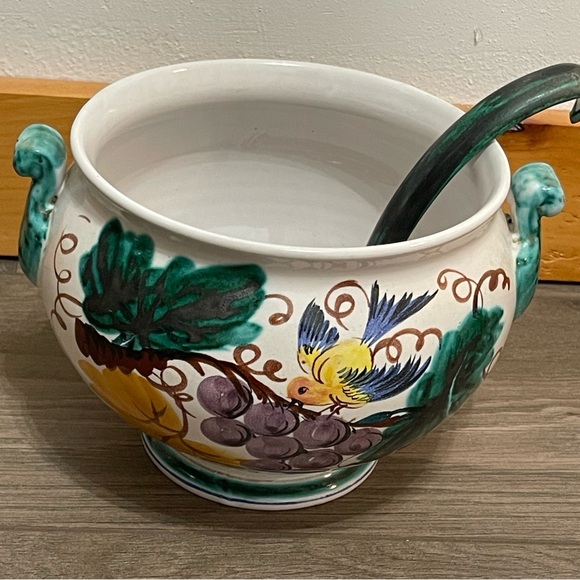 Fratelli Fanciullacci Tureen Made in Italy Birds with Grapes & Leaves - Picture 3 of 11